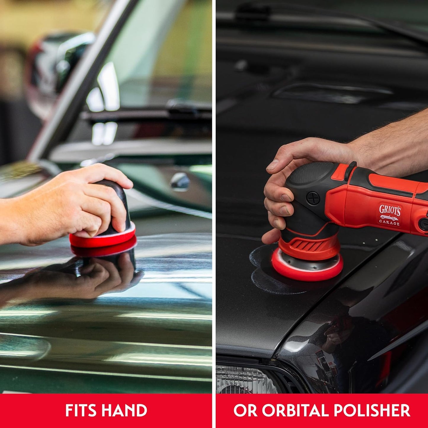 Griot's Garage 3” Red Foam Waxing Pads for Car Detailing, Polishing and Buffing Pads for Use with Waxes and Sealants, 11263, Set of 3