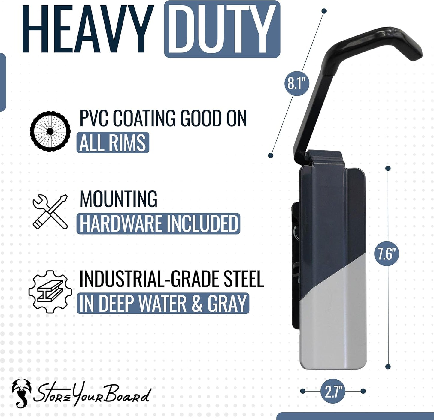 StoreYourBoard Bike Swivel Rack – Wall Mounted Garage Bike Storage, Vertical Hanger with 120° Swing Design & Stopper, Space-Saving Indoor Wall Mount – Fits Kids Bikes, BMX & More