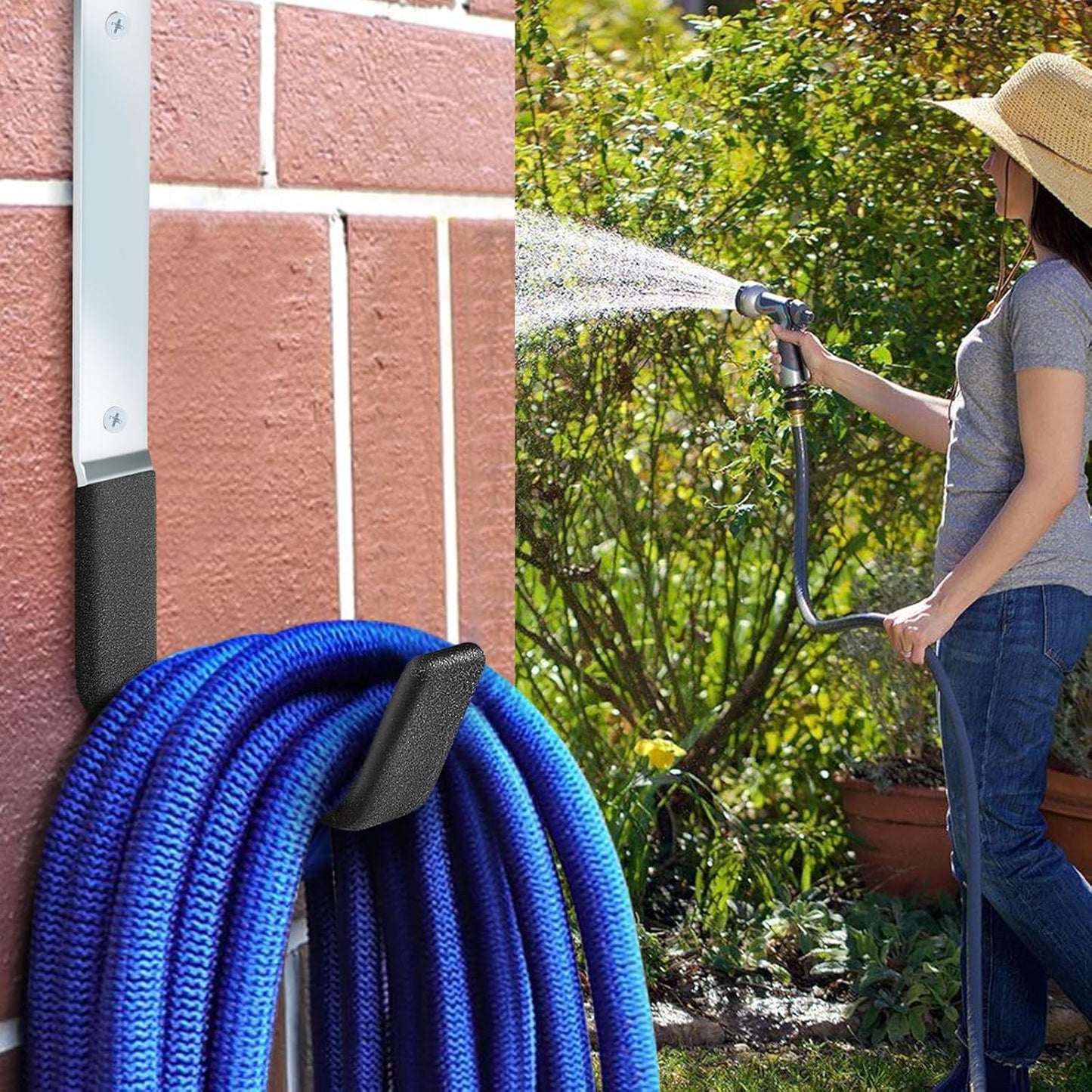 Ladder Hangers for Garage Wall Garage Hooks Heavy Duty Wall Hooks Set of 4 Tool Organizers and Storage Wall Mount Garage Storage Utility Rack Tool Holder for Garage Garden Shed Shop Bike