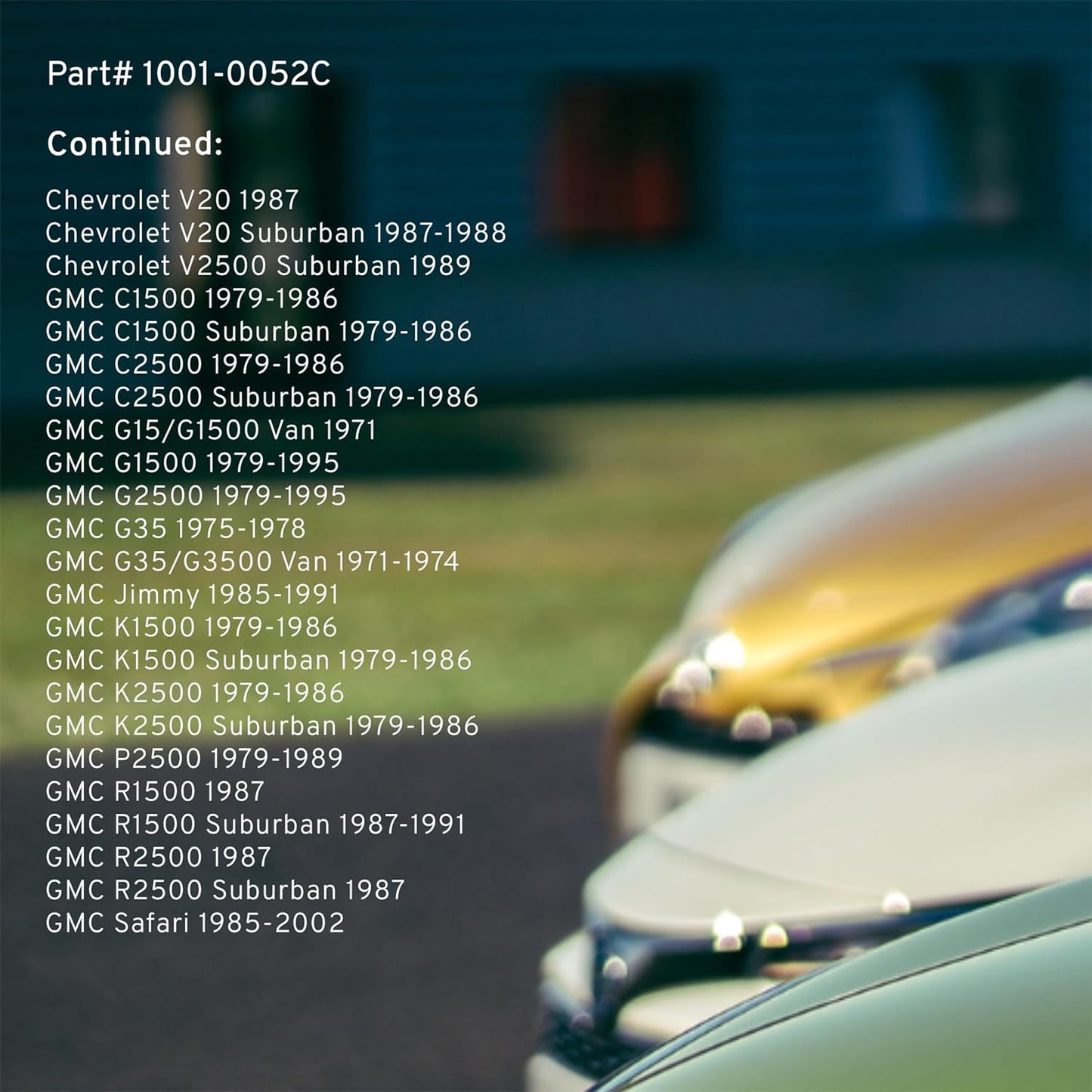 Premium Ceramic Front Brake Pads (1001-0052C) Compatible with 1967-2002 Buick/Cadillac/Chevrolet/GMC/Jeep/Oldsmobile/Pontiac (C10/C1500/C20/C2500/C30 Pickup/C35/Camaro & More)