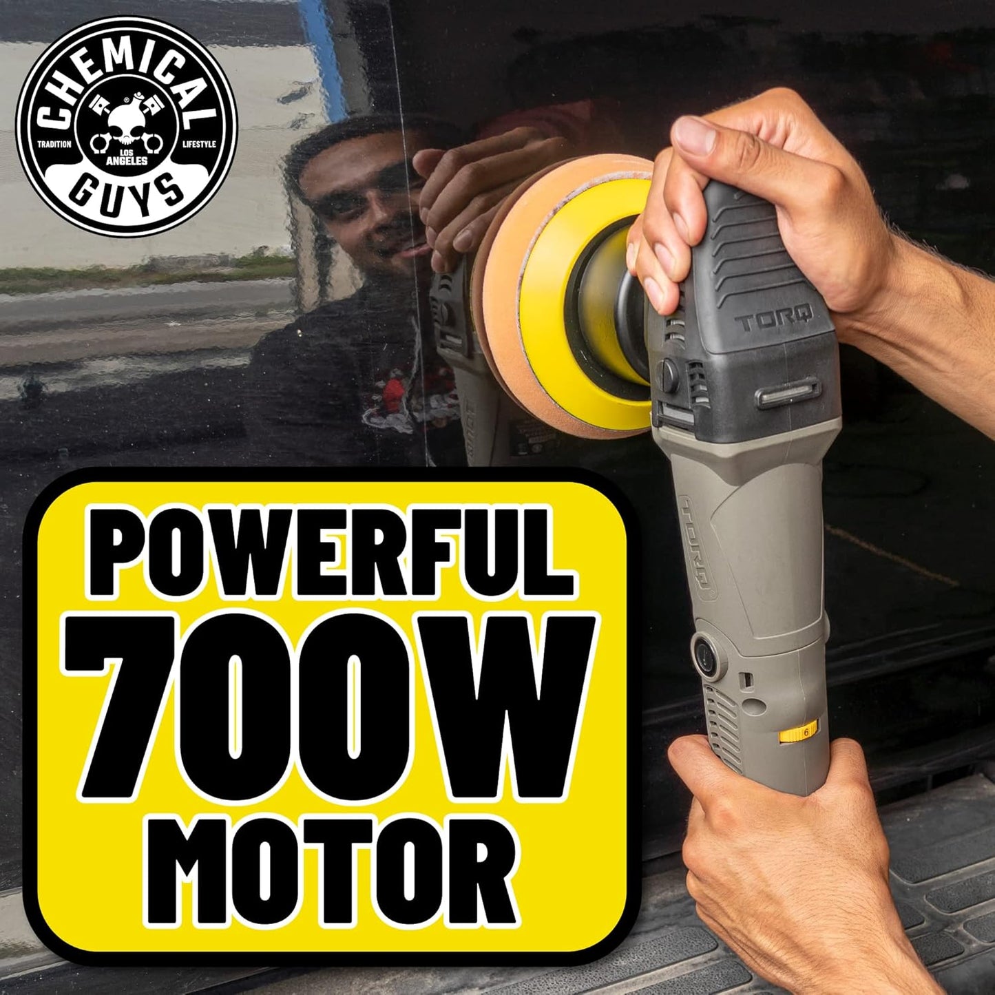 Chemical Guys BUF_209X TORQX Random Orbital Polisher, Complete Detailing Kit with Pads, Pad Cleaner & Conditioner, Towels (Safe for Cars, Trucks, SUVs, & More) 700W, Orbit 8mm - 12 Items