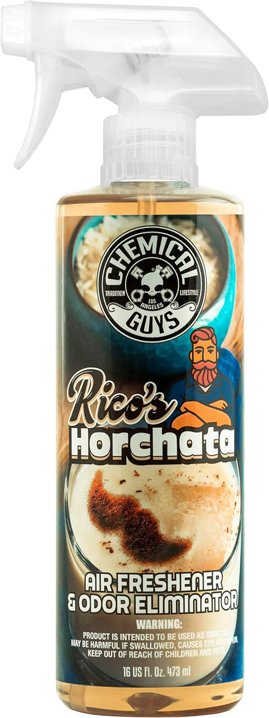Chemical Guys AIR24016 Rico's Horchata Scent Premium Air Freshener and Odor Eliminator, (Great for Cars, Trucks, SUVs, RVs, Home, Office, Dorm Room & More) 16 fl oz