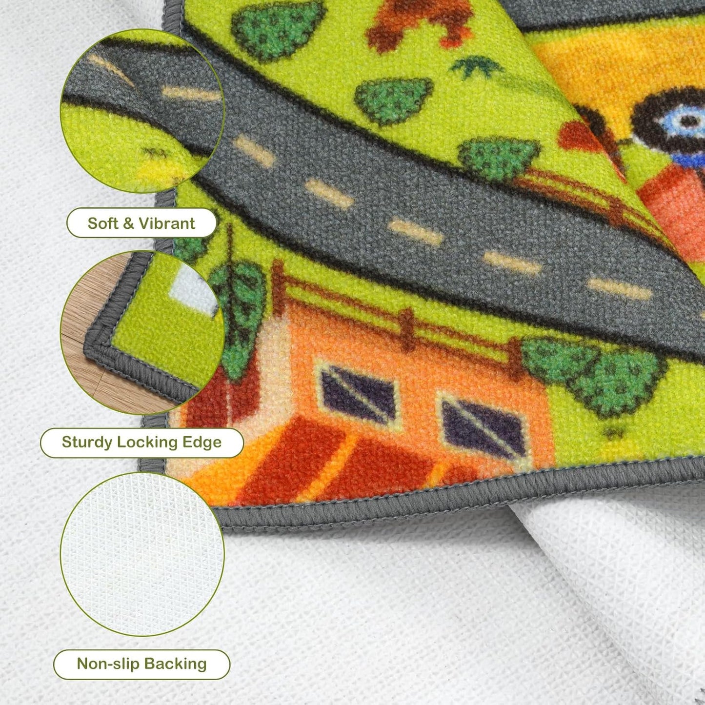 STARUIA Washable Kids Carpet Playmat Rug for Boys Room, 79"x39" Large Toddler Car Rug for Kids Toy Cars, Fun Learning Farm Play Mat Road Rugs for Kids Room Bedroom Playroom