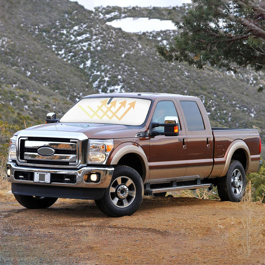 Windshield Sun Shade for 2008-2015 2016 Ford Super Duty F250 F350 F450 F550 Foldable Sunshade Front Windshield Cover for F350 Window Sun Visor Protector for UV Ray Sun Heat Protection Car Accessories