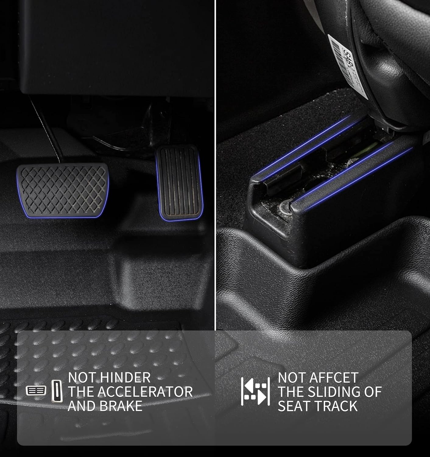 KELCSEECS® Floor Mats Custom for Ford Ranger SuperCrew Cab 2019-2023 All Weather Protection TPE Heavy Duty Non-Slip Automotive Floor Liners Fits Front & 2nd Row Full Set Accessories, Black