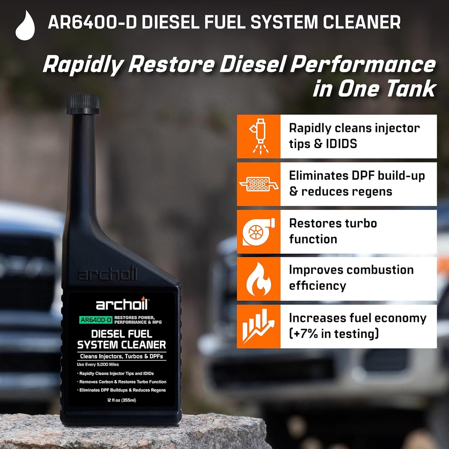 Archoil Diesel Fuel System Kit - AR6500 Diesel Treatment (40 oz) + AR6400-D Diesel Fuel System Cleaner