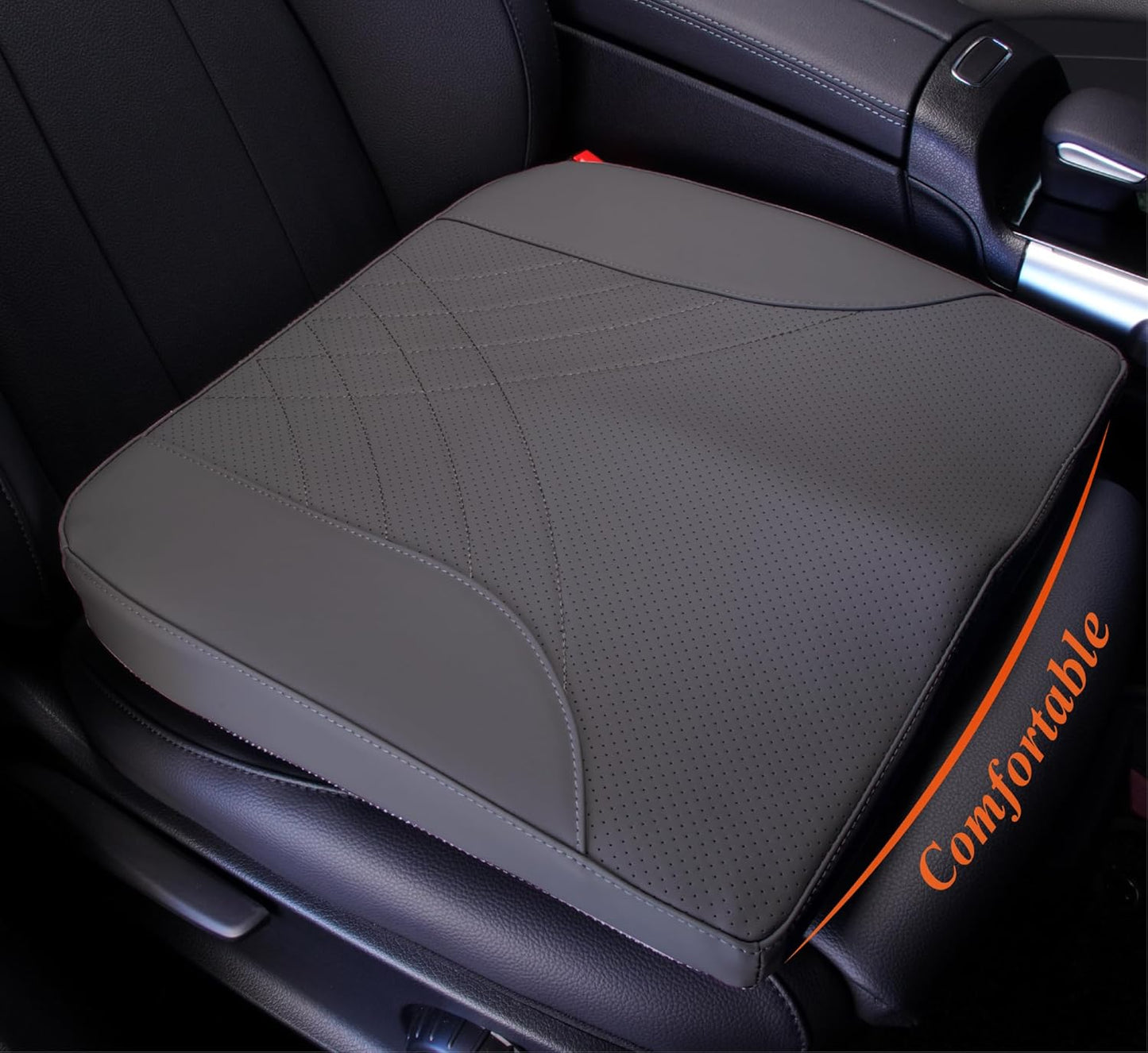 kingphenix Premium Car Seat Cushion, Memory Foam Driver Seat Cushion to Improve Driving View- Coccyx & Lower Back Pain Relief- Seat Cushion for Car, Truck, Office Chair (Dark Grey)