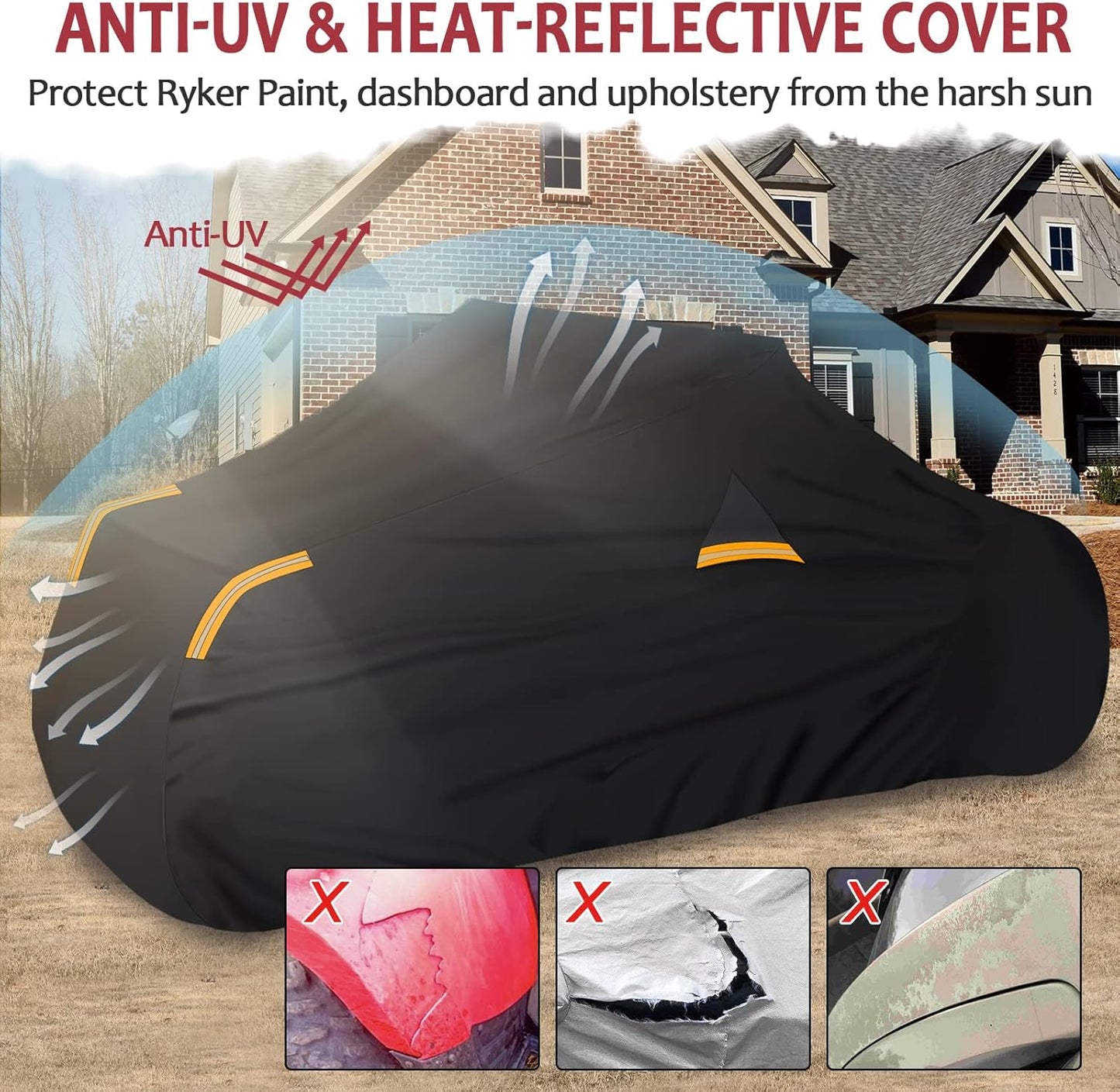 StarknightMT Ryker Cover, Full Cover Compatible with Can-Am Ryker 900 600 Sport Rally Edition All-Weather PU Waterproof Cover for Indoor Outdoor Snow Rain Dust Sun Protection Accessories Vent