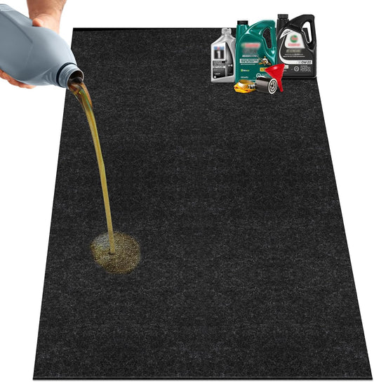 60" x 72" Giant Oil Drip Mat for Garage Driveway, Reusable Rubber Floor Oil Spill Leak Absorbent Pads for Motorcycle Car Oil Leak Stain Resistant