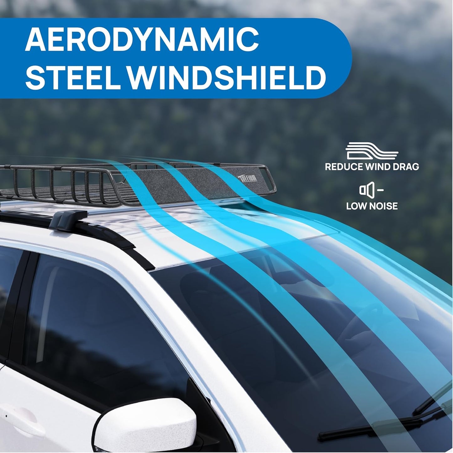 Bonnlo 250lbs Rooftop Cargo Carrier,46×36×6inch Universal Roof Rack Basket with 4×Straps,Car Top Rack Luggage Holder for SUV/Truck/Van