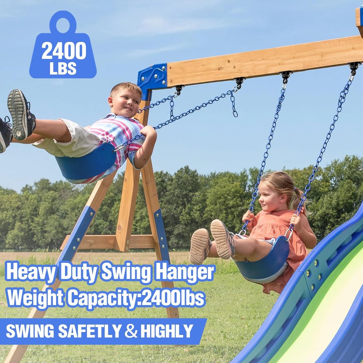 BETOOLL Swing Hangers with Bearing, Heavy Duty Porch Swing Hanging Kit for Outdoor Playground Tree Indoor Ceiling Mount Hardware Brackets Hooks for Yoga Hammock Punching Bag Accessories 2PCS Black