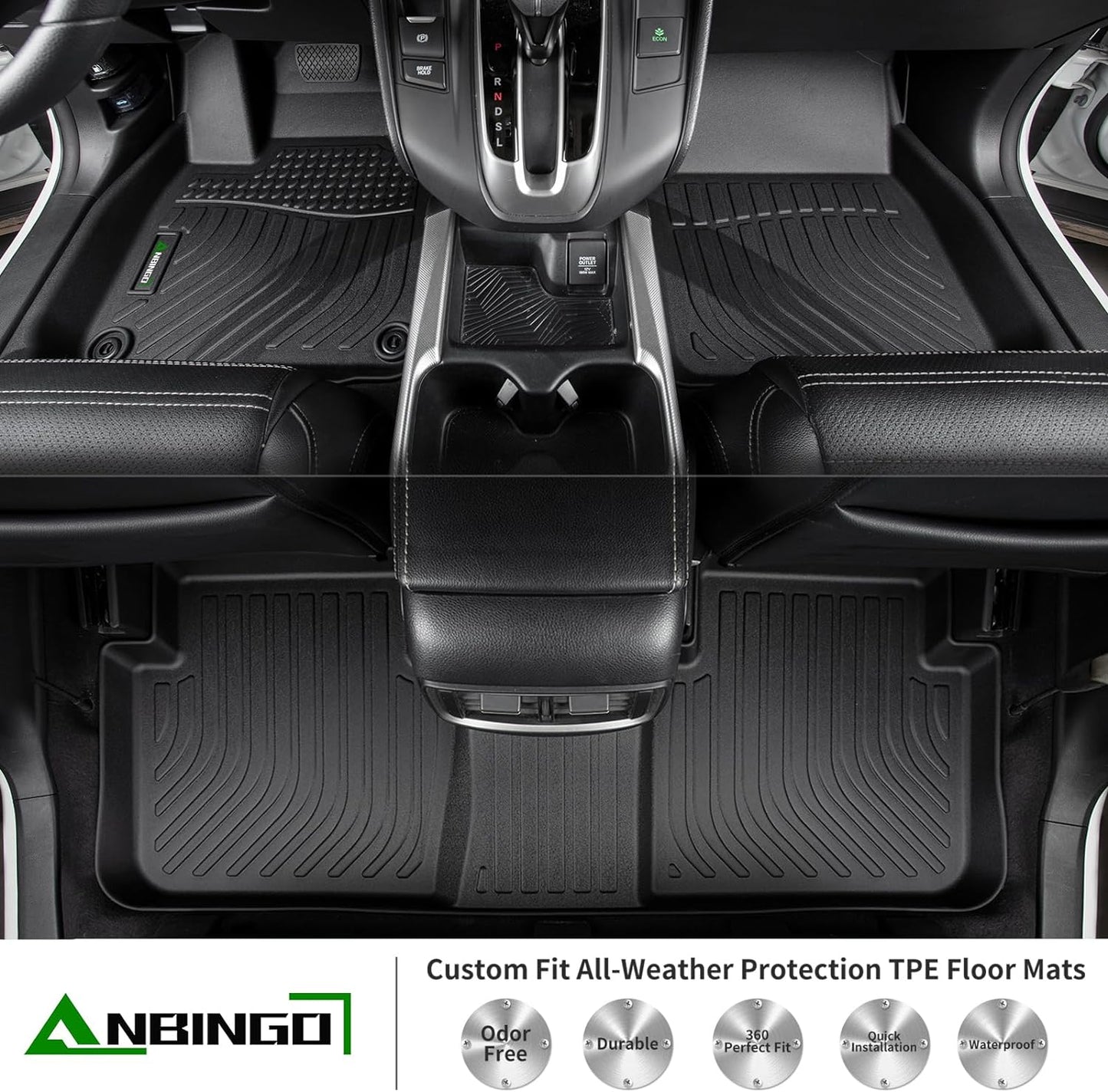 ANBINGO® Floor Mats Custom for Buick Encore GX AWD (Only), 2020-2026 Preferred | Select | Essence, 2024-2026 Sport Touring | Avenir, Automotive Front & Rear Row Floor Liners, Black