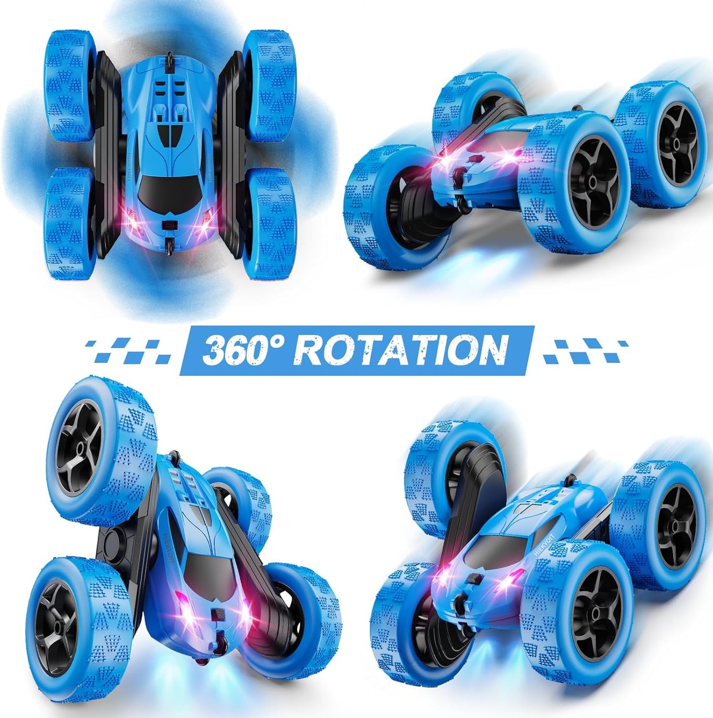 Remote Control Car, RC Cars Toys for 6-12 Year Old Boys, Off Road RC Stunt Car 4WD 360° Rotating Remote Control Cars for Kids, Boys for Birthday, Christmas Blue