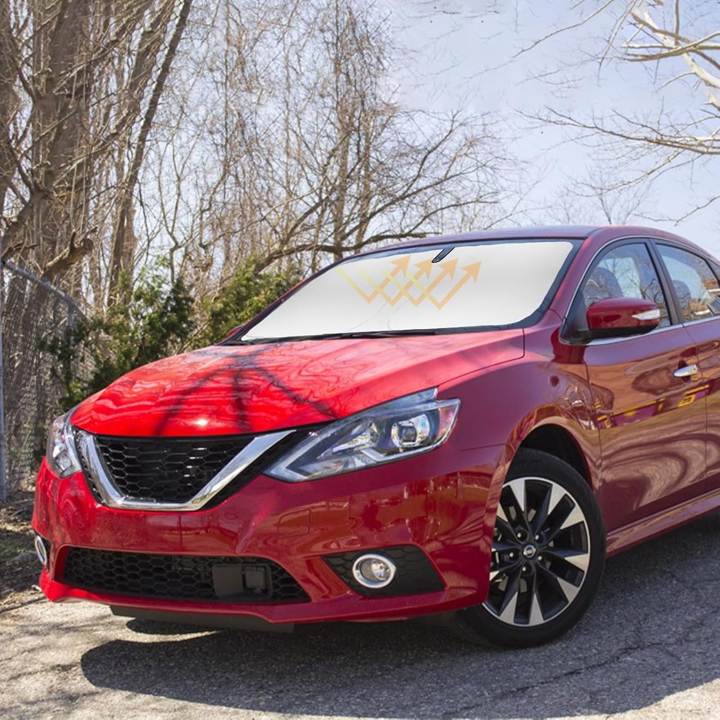 Sun Shade for Sentra Sedan Windshield Sunshades for 2014-2018 2019 Nissan Sentra Sedan Accessories Windshield Cover Foldable Front Window Shields Sun Visor Protector Blocks UV Rays Keep Vehicle Cool