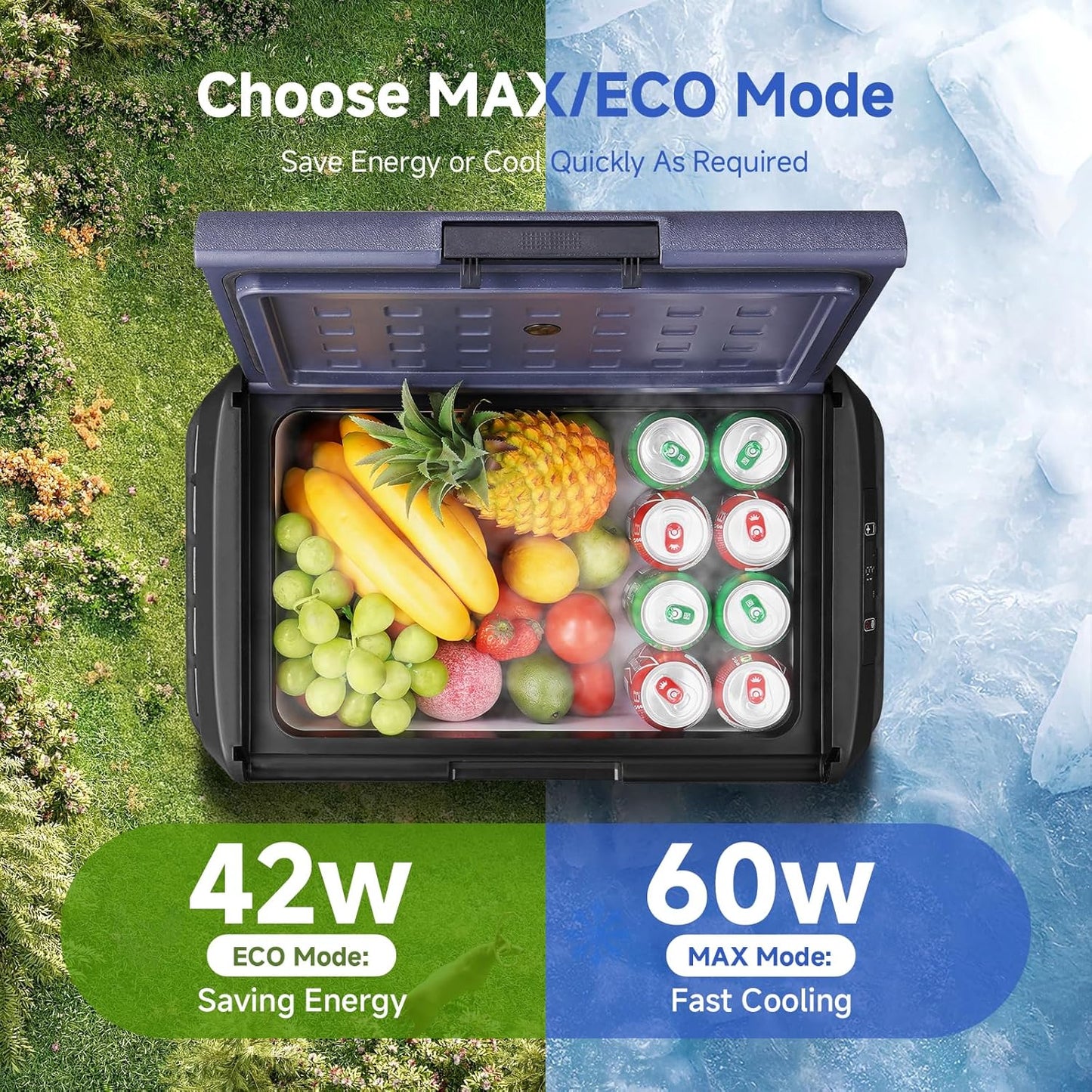 BODEGACOOLER 12 volt Car Refrigerator - 26QT(25L) Portable Freezer IPX4 Waterproof Car Fridge Ultra-Quiet Electric Cooler for Truck Van Camping Road Trips Travel 12/24V DC 110~240 Volt AC,-4℉~68℉