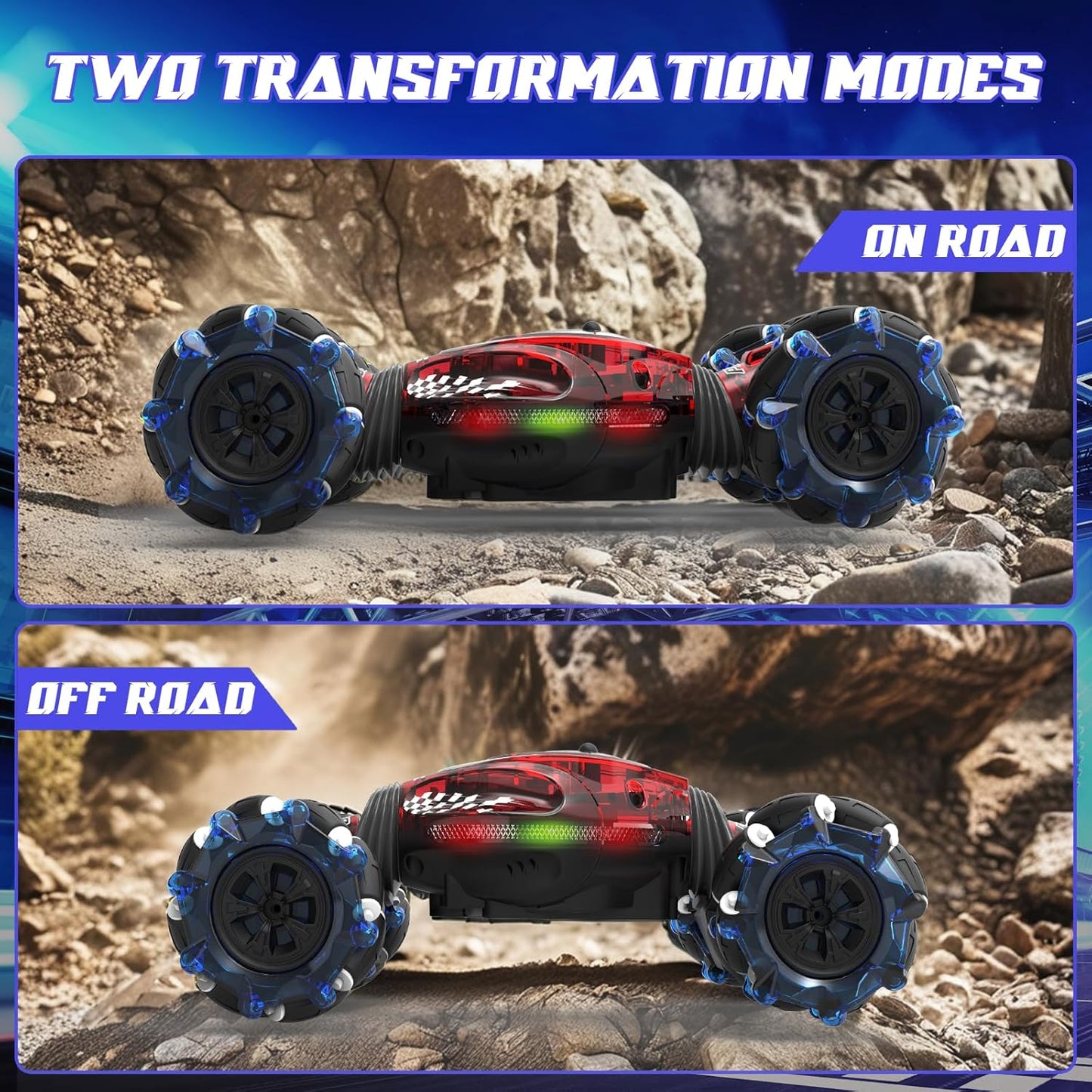 Remote Control Gesture Sensor Toy Cars Drift Twist Car 360° Rotate Off-Road Vehicle with Light Music for 6 7 8 9 10 11 12 Years Old Kids Birthday Xmas Gift