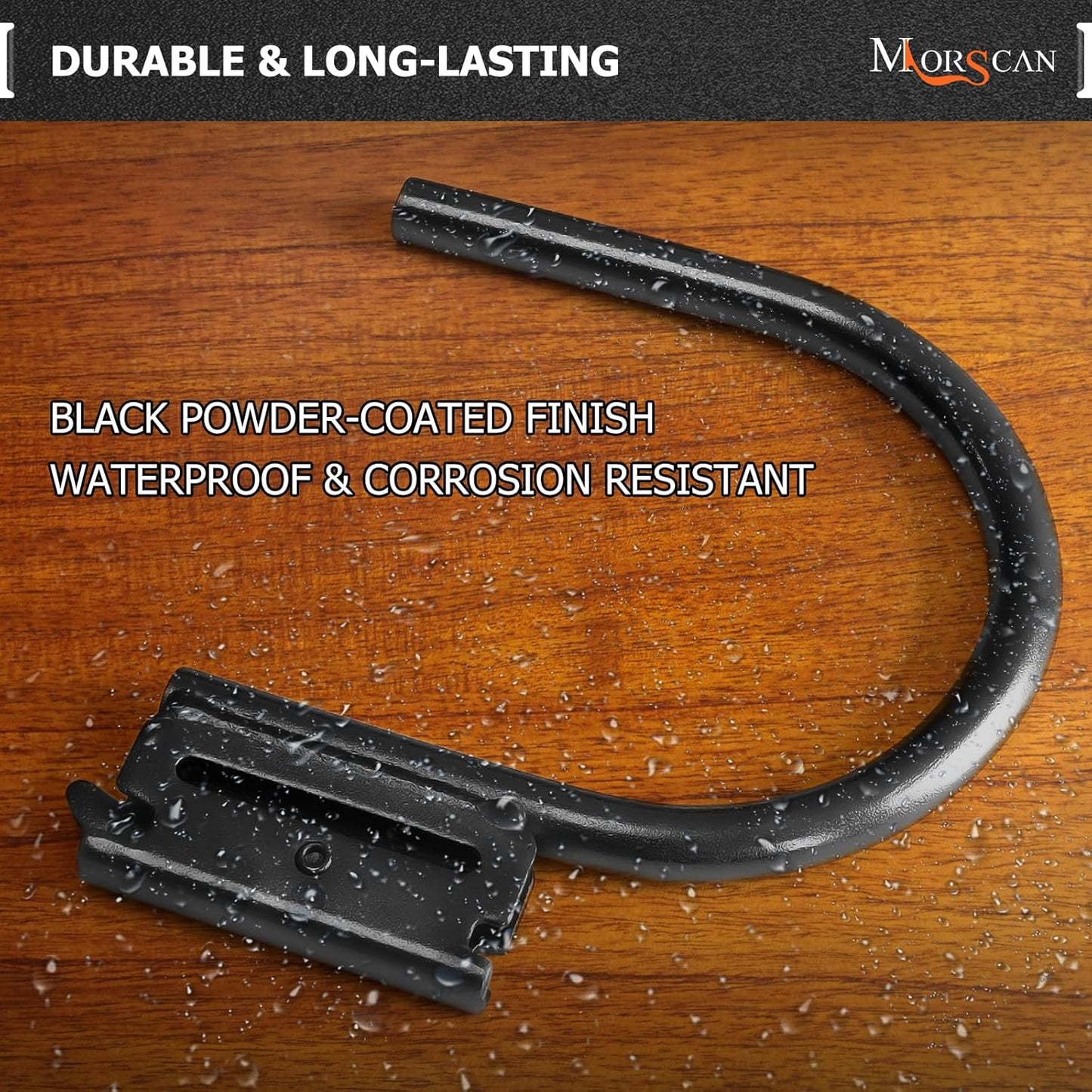4-Pack 4" E Track J Hooks, Heavy Duty Black Steel Hanger 1,400lbs Break Strength E-Track Tie Down Accessories for Box Truck, Enclosed Trailer, Garage, Vans, Warehouse, Workshop