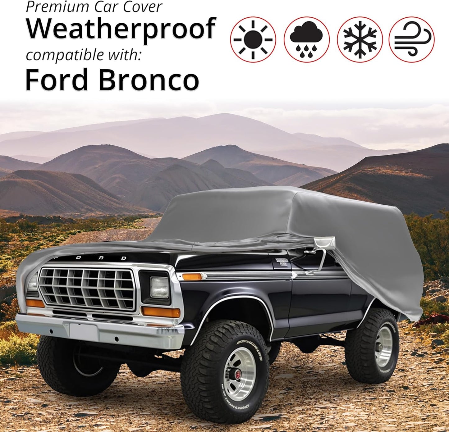 Car Covers Weatherproof Max SUV Cover & Warranty Compatible with Ford 1978-1979 Bronco 2nd Gen- Outdoor Cover Theft Cable Lock SUV Accessories Better Than Waterproof