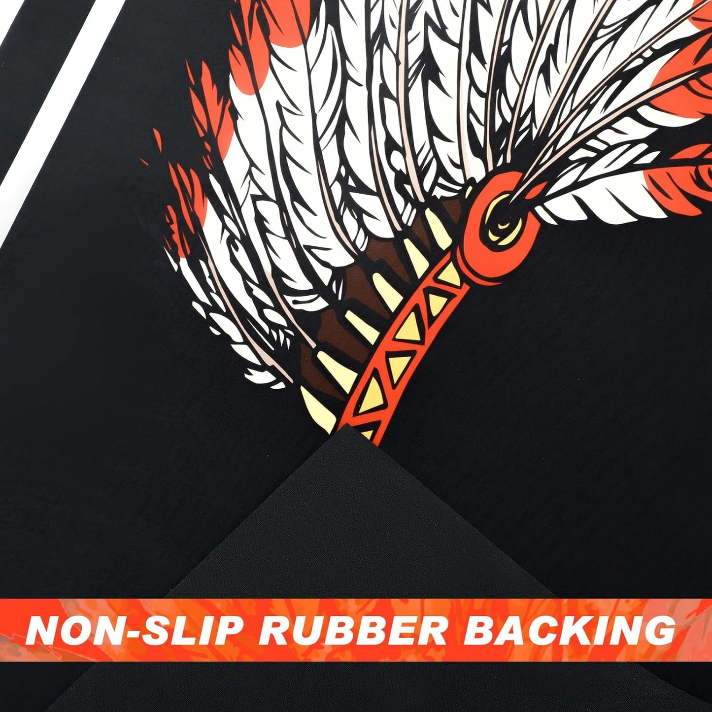 Motorcycle Mat 78 x 31 Inch Garage Floor Rug Washable Parking Mats for Garage Floors Non Slip Oil Absorbent Pad Rubber Backing Layer Protects Floor from Spills Drips Stains(Indian Style)