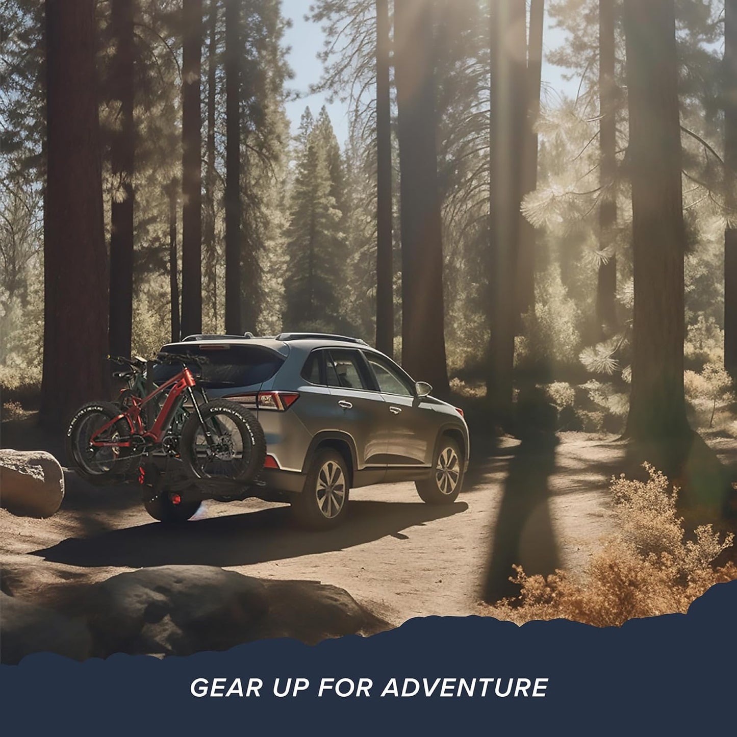 Arksen 2" Hitch Mounted Foldable Rack Quick Release Handle Smart Tilting 2-Bike Platform Style Carrier for Standard, Fat Tire, and Electric Bicycles -160 lbs Heavy Weight Capacity