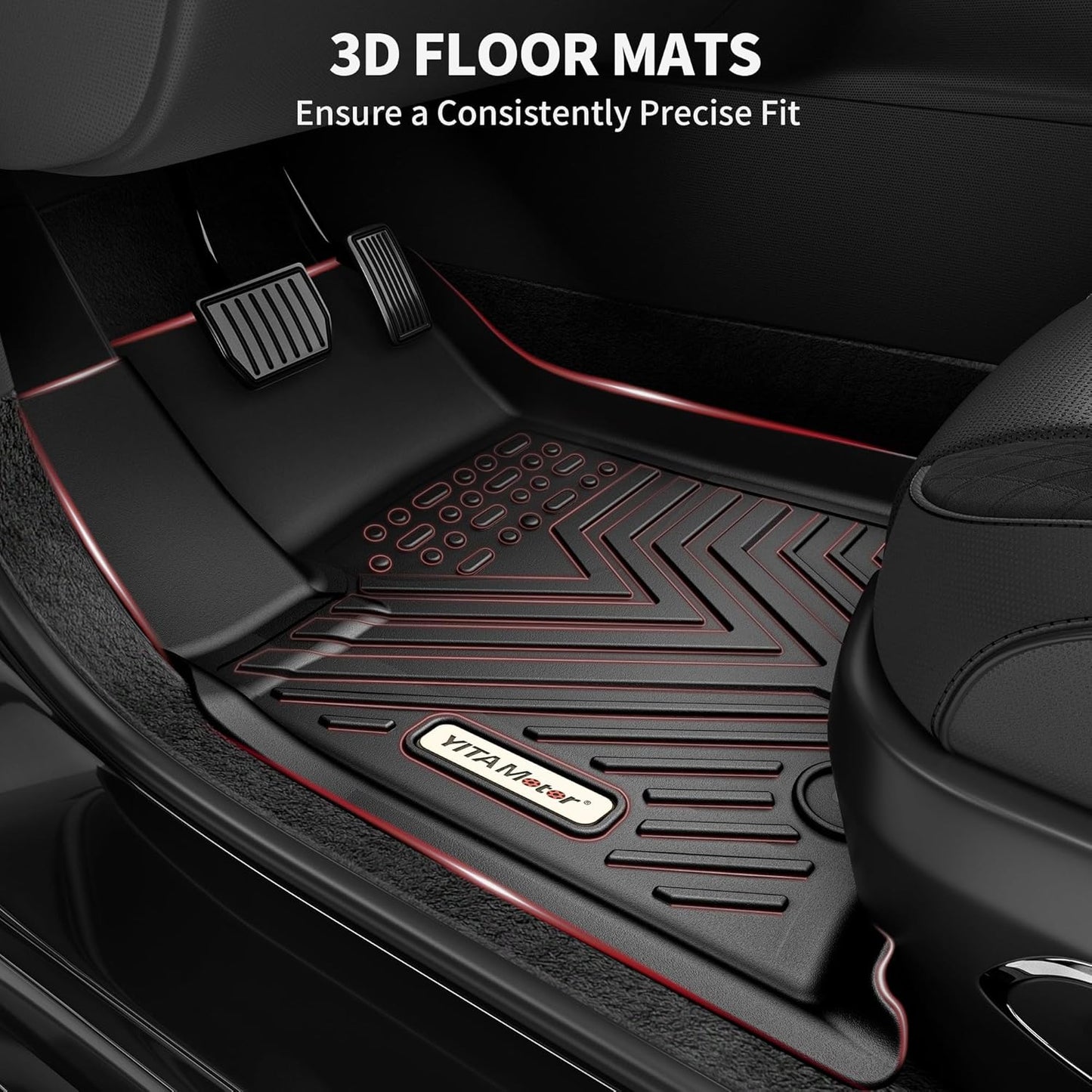 YITAMOTOR All Weather Floor Mats for 2022 Jeep Grand Cherokee WK, 2016-2021 Jeep Grand Cherokee/Dodge Durango, Custom Fit Floor Liners for 1st & 2nd Row, Black