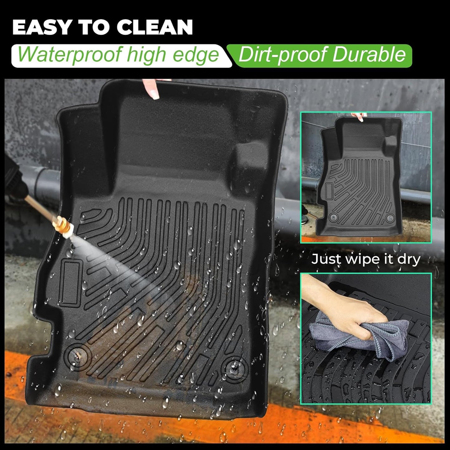 Floor Mats & Cargo Liner Custom for 2020-2025 Nissan Versa All Weather Protection TPE Floor Liners Front& Rear Row Full Set Nissan Versa Accessories,Black