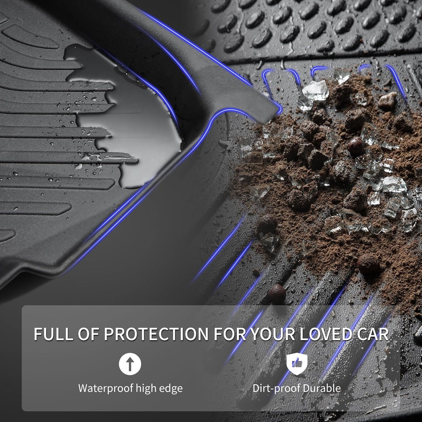 KELCSEECS Floor Mats Custom for Q7/SQ7 2025 2024-2020 & Q8/SQ8 2025 2024-2019 Car Mats TPE All Weather Floor Liners Custom for Q7 and Q8 Front & 2nd Rear Row Accessories