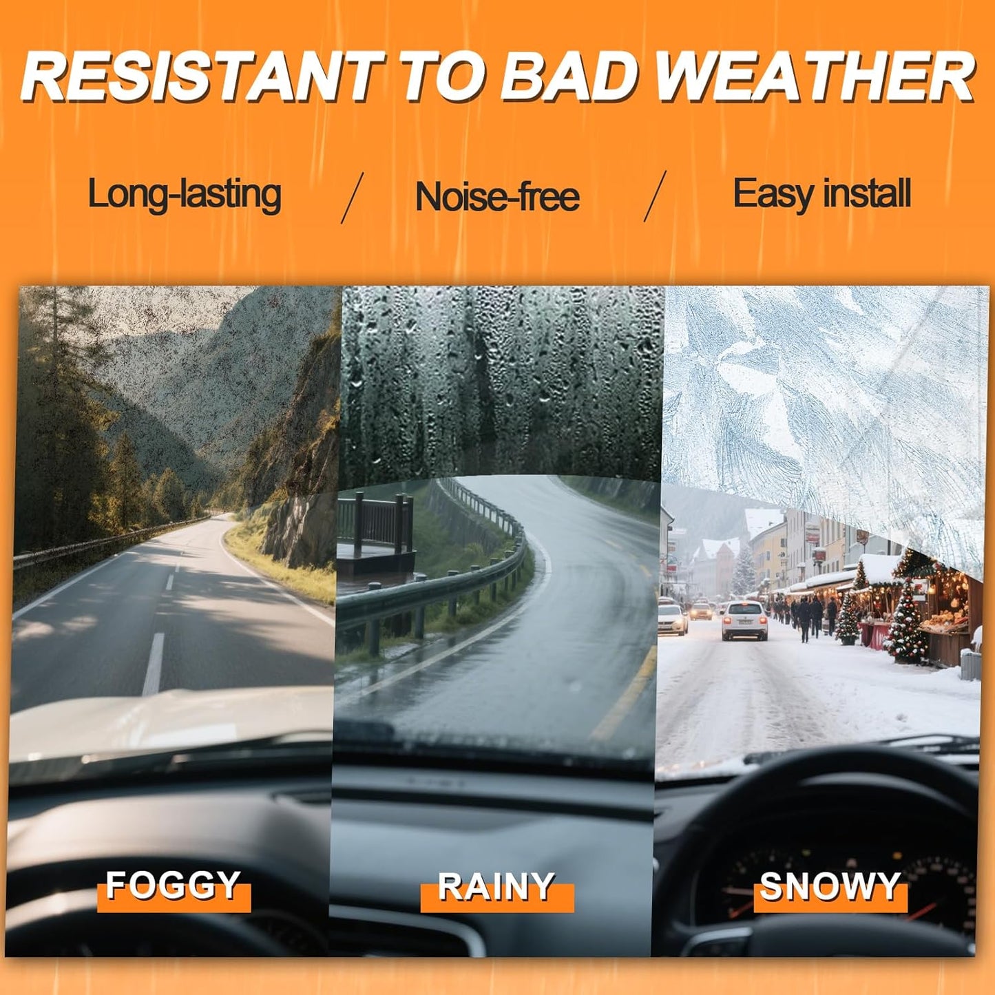 HULADAED® 16'' 16'' 12'' Windshield Wipers Replacement for Jeep Wrangler 2024-2018,Silicone Front Rear Wiper blades for MY Car-All Weather & Quiet(3 PACK)