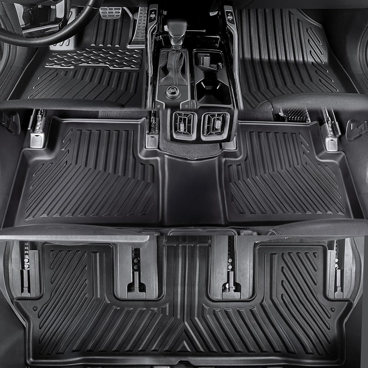 GALVAGNIATE Floor Mats for 2021-2024 2025 Kia Sorento 6-Seat/7-Seat (Not for Hybrid), All Weather TPE Floor Mat and 2-in-1 Cargo Liner with Backrest Mat for Sorento Accessories