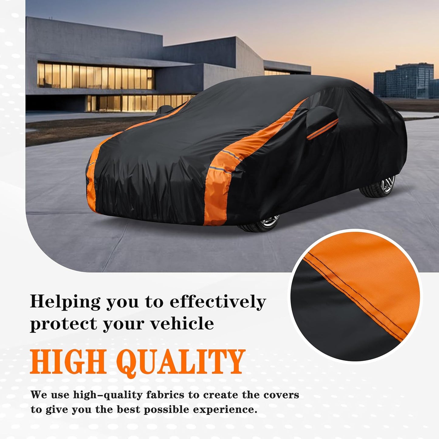 Heavy Duty Waterproof Car Cover for RAM 1500/2500/3500,Chevrolet Silverado etc. Trucks All Weather, UV Resistant, Dustproof, and Snowproof. Fit Truck Length Up to 242 inch