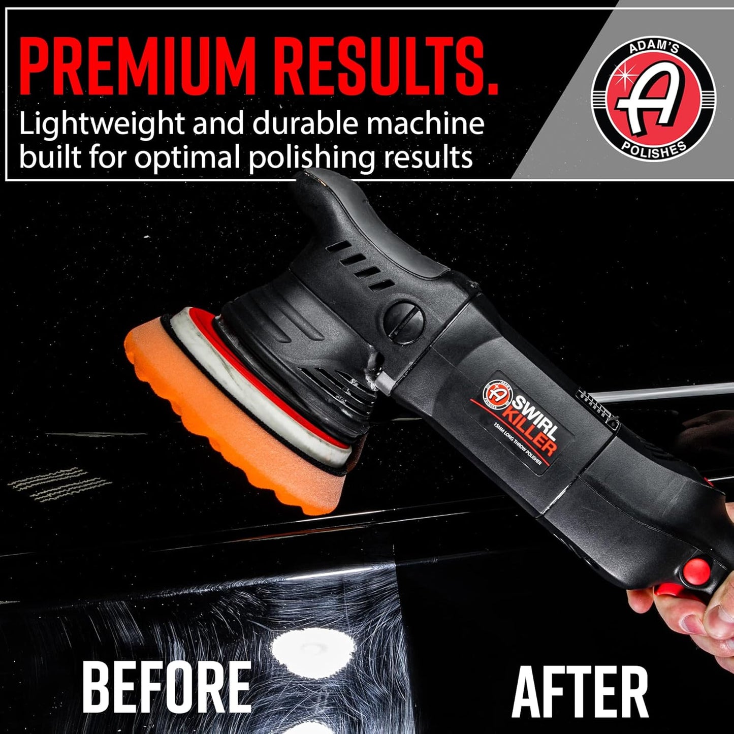 Adam's Polishes Swirl Killer 15mm Polisher Kit 16 Item Buffer Polisher Dual Action Machine Use W/Car Polish, Polishing Compound, or Car Scratch Remover | Detailing Car Wash Clay Bar Ceramic Coating