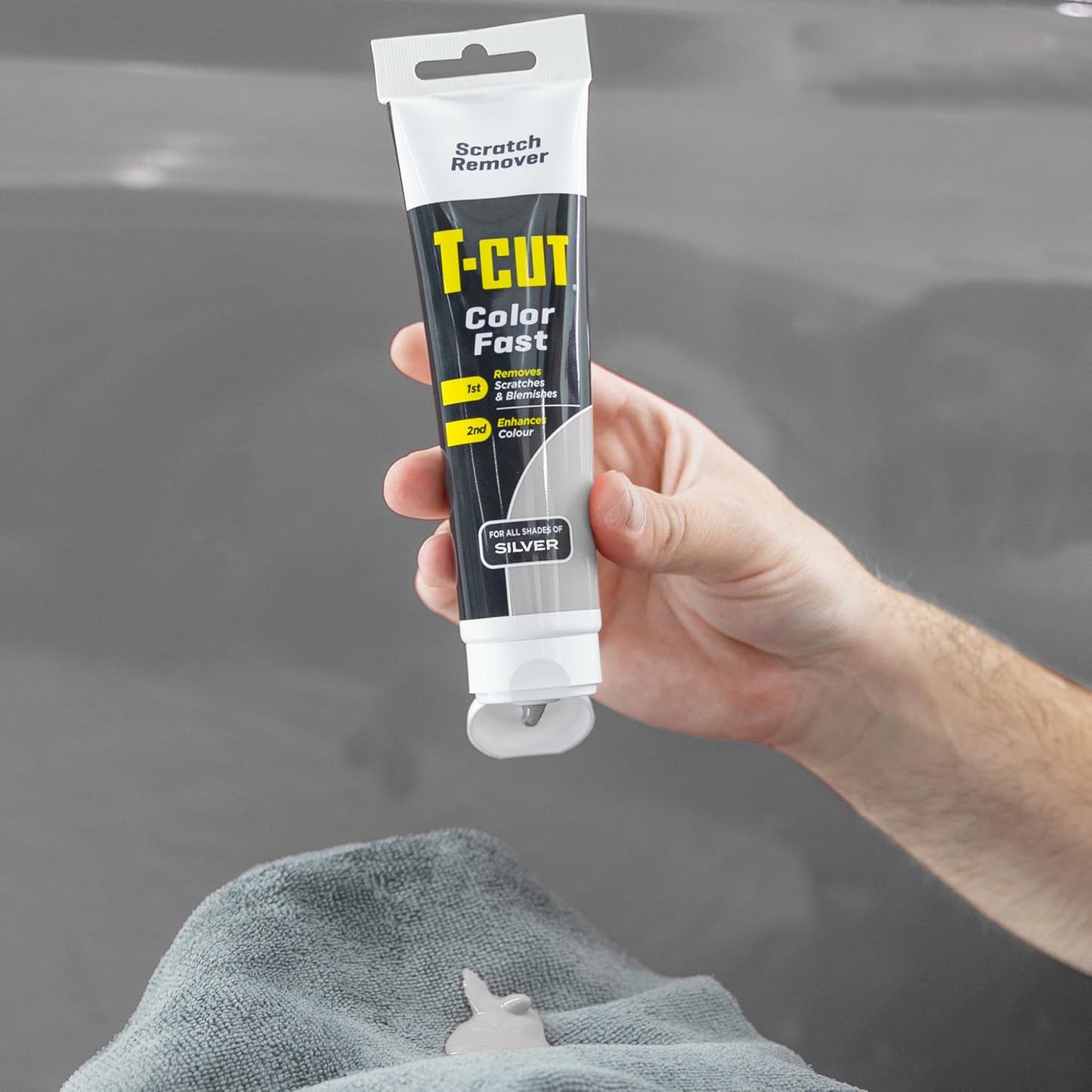 T-Cut Color Fast Silver Car Wax Polish Scratch Remover Color Enhancer, 5.3 Oz