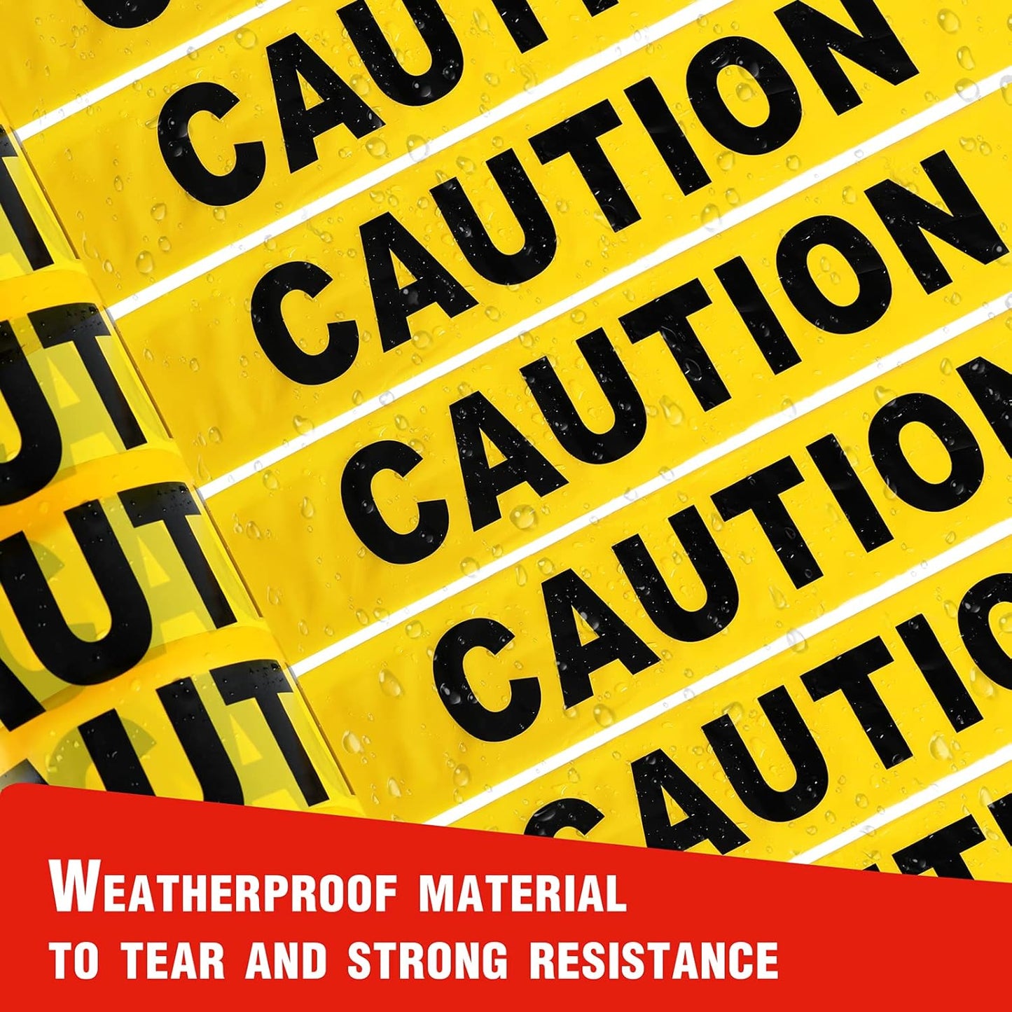 Goldblatt Caution Tape, 2 Pack Yellow Caution Tape Roll, 3 Inch x 1000 Feet, Warning Safety Tape with Bold Black Font for Construction Location/Hazardous Areas or Halloween Decorations