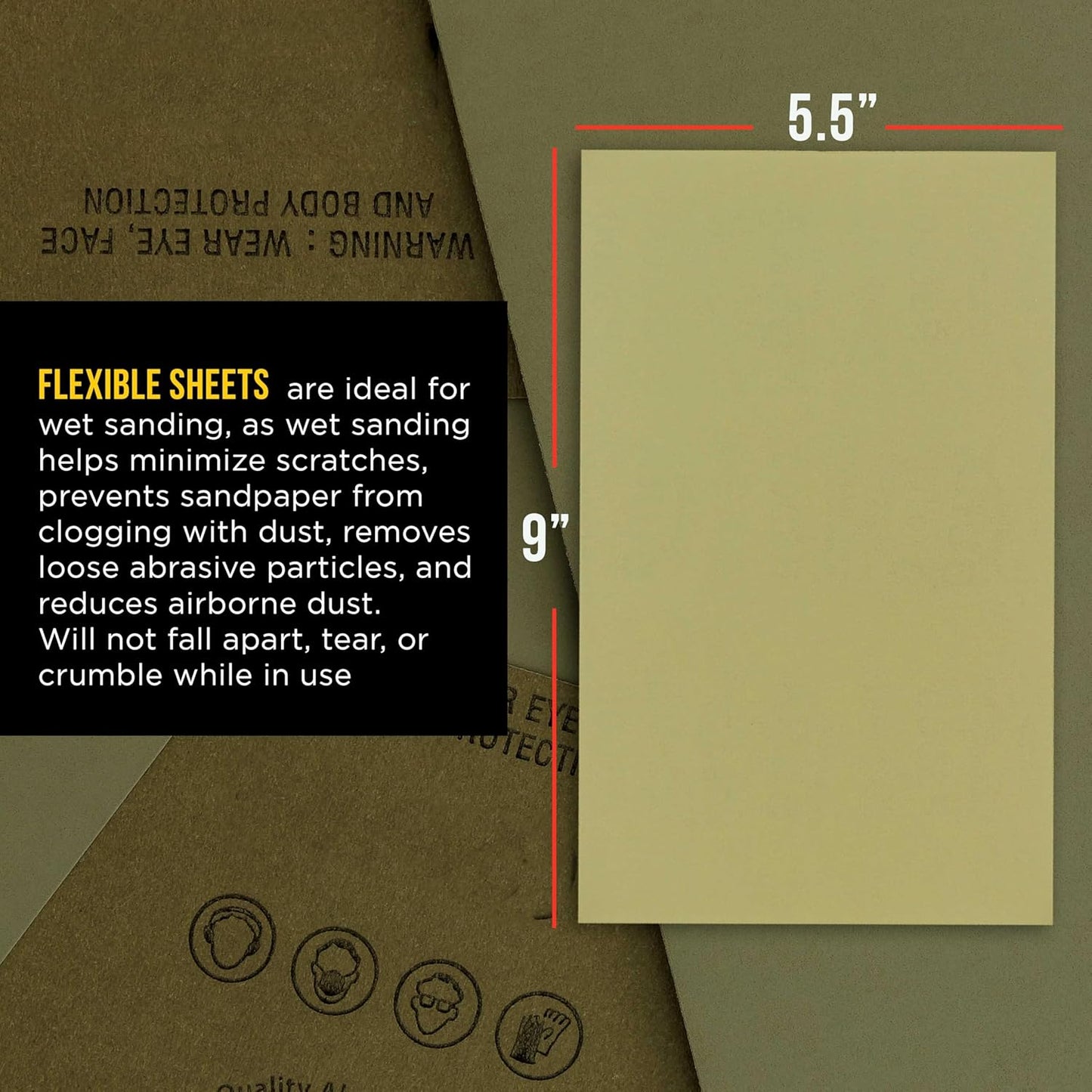 Dura-Gold Premium 10000 Grit Wet or Dry Sandpaper Sheets, 5-1/2" x 9", Box of 25 - Auto Car Color Sanding Detailing, Polishing Wood, Plastic Glass, Epoxy, Stone, Metal Finishing Hand Sand Block Sander