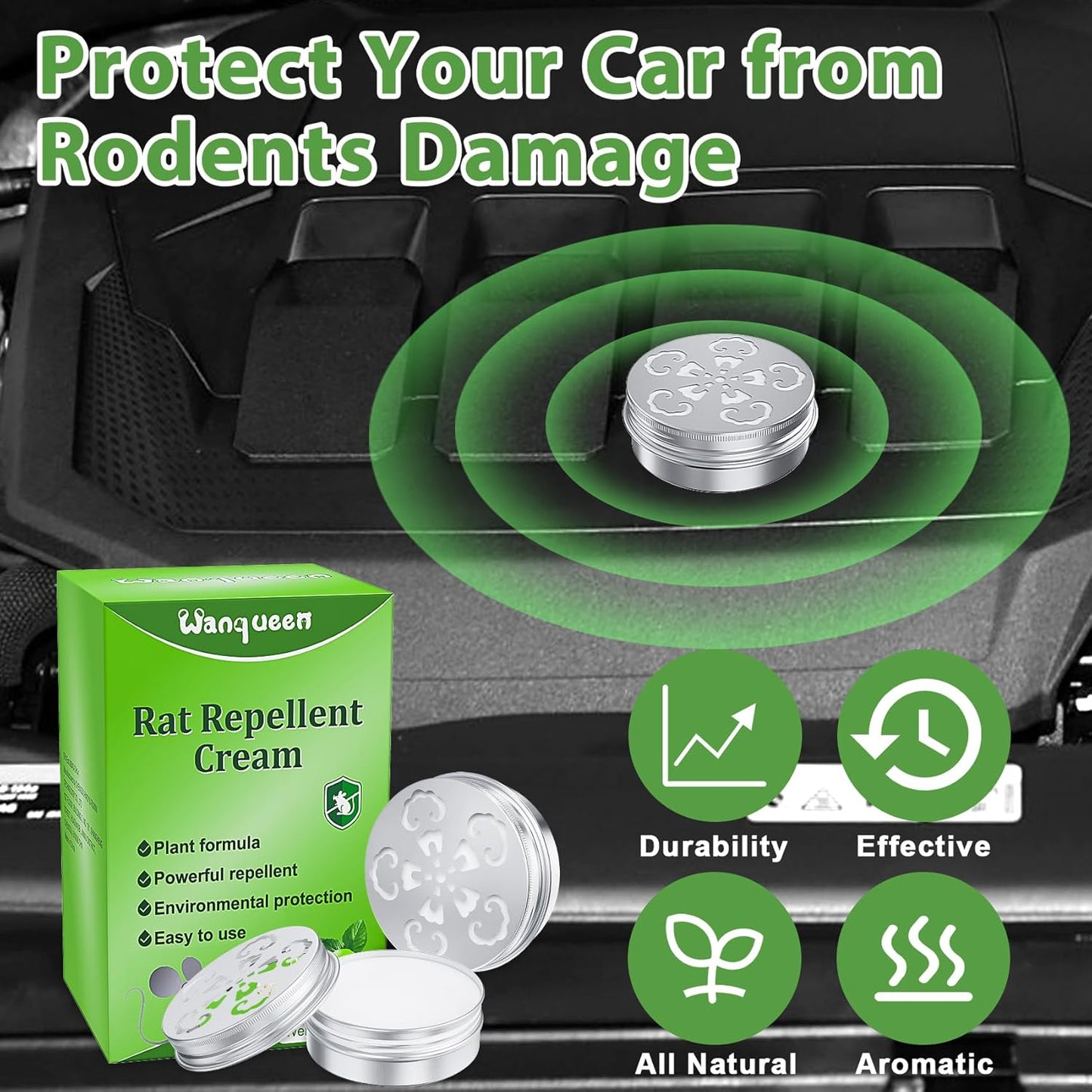 6 Pack Mouse Repellent for Car Engines, Peppermint Oil to Repel Mice and Rats, Mouse Repellent Keep Rodents Out of Car Rat Repellent for House Mice Repellent Outdoor