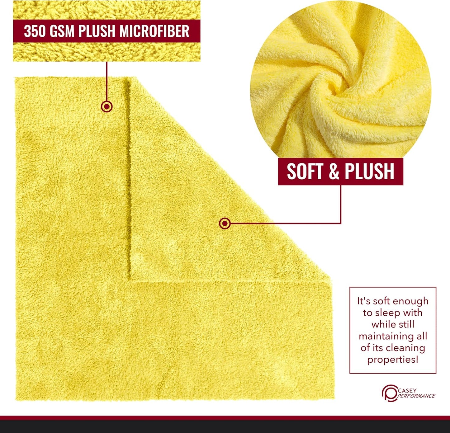 Microfiber Cleaning Cloth - The Yellow Rags, Streak-Free Cleaning Towels for Car Wash and Housekeeping, Ultra-Absorbent with Cut Edges to Avoid Scratches (Pack of 10, 16"x16")