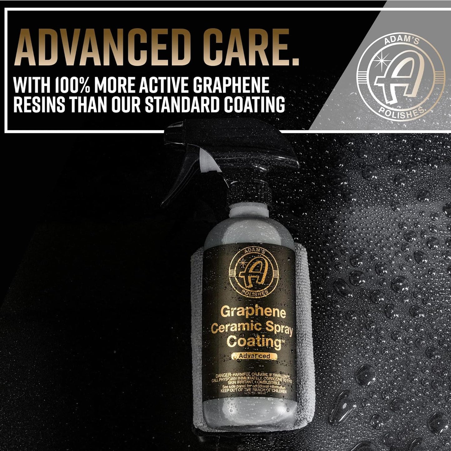 Adam's Advanced Graphene Ceramic Spray Coating Kit - 18+ Months Sprayable Graphene Oxide Ceramic Coating for Cars, Boats, RV's & Motorcycle - Adds Extreme Gloss, Depth, Shine & Protection