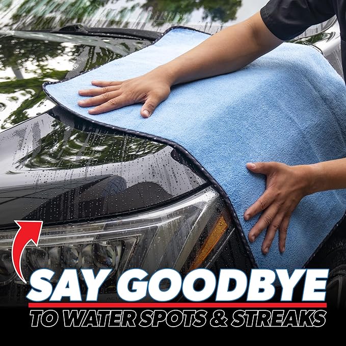 Chemical Guys Thirst Trap Microfiber Chamois Towel, Safe for Cars, Trucks, SUVs, RVs, Motorcycles, & More, 24"x28" (Blue) 1 Pack