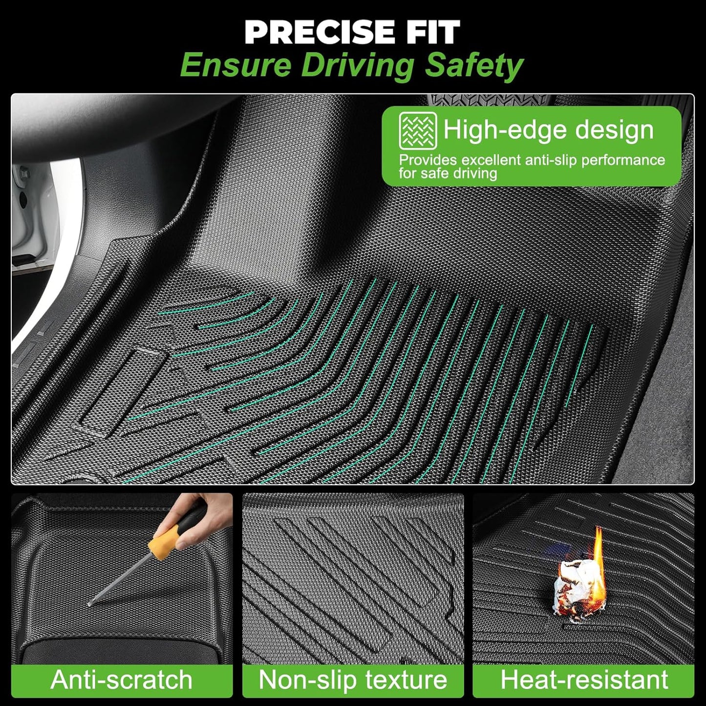 Floor Mats & Cargo Liner Set Custom Fit for Chevy Malibu 2025 2017-2024 All Weather Protection for Car Mats Anti-Slip TPE Odorless Floor Liners Chevrolet Malibu Accessories