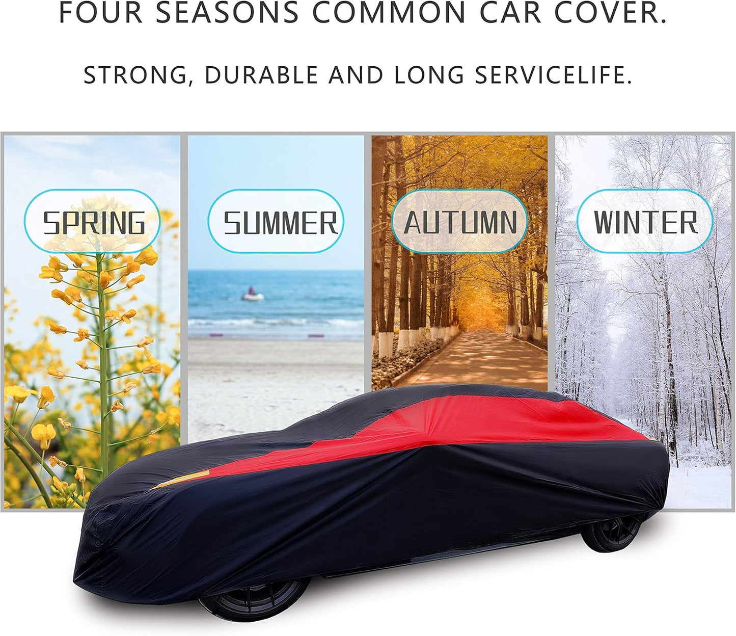 MORNYRAY Car Cover Waterproof All Weather Windproof Snowproof UV Protection Outdoor Indoor Full car Cover, Universal Fit for Sedan (Fit Sedan Length 186-193 inch)