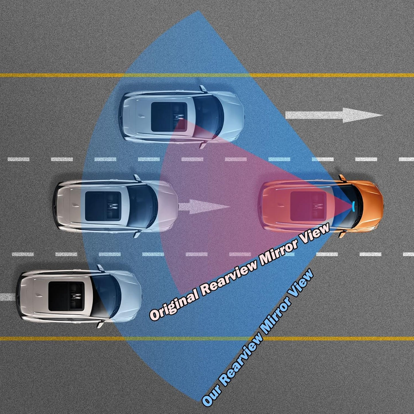 JOYTUTUS Rearview Mirror, 12 Inch Panoramic Interior Clip-on Wide Angle Convex Universal Rear View Mirror to Reduce Blind Spot Effectively for More Car SUV Trucks -Clear