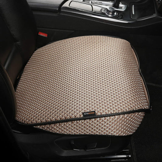Auto Newer Breathable Universal Four Seasons Car Seat Covers，Luxury Car Seat Cushion ，Protectors for Front Seat Bottoms,Compatible with 95% Vehicles， Fit for Cars Truck SUV (Gold Beige,1PCS)