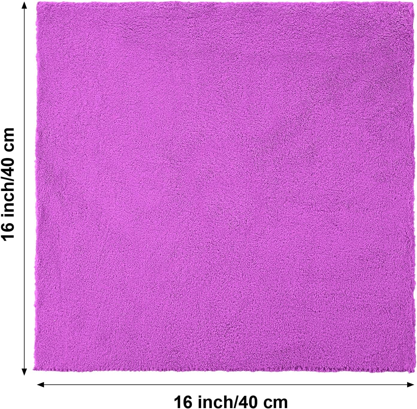 Shimeyao 30 Pcs Edgeless Microfiber Plush Towels for Cars Detailing Drying Wash Polishing Absorbent Cleaning Cloths, 500 GSM, 16 x 16 Inch(Purple)