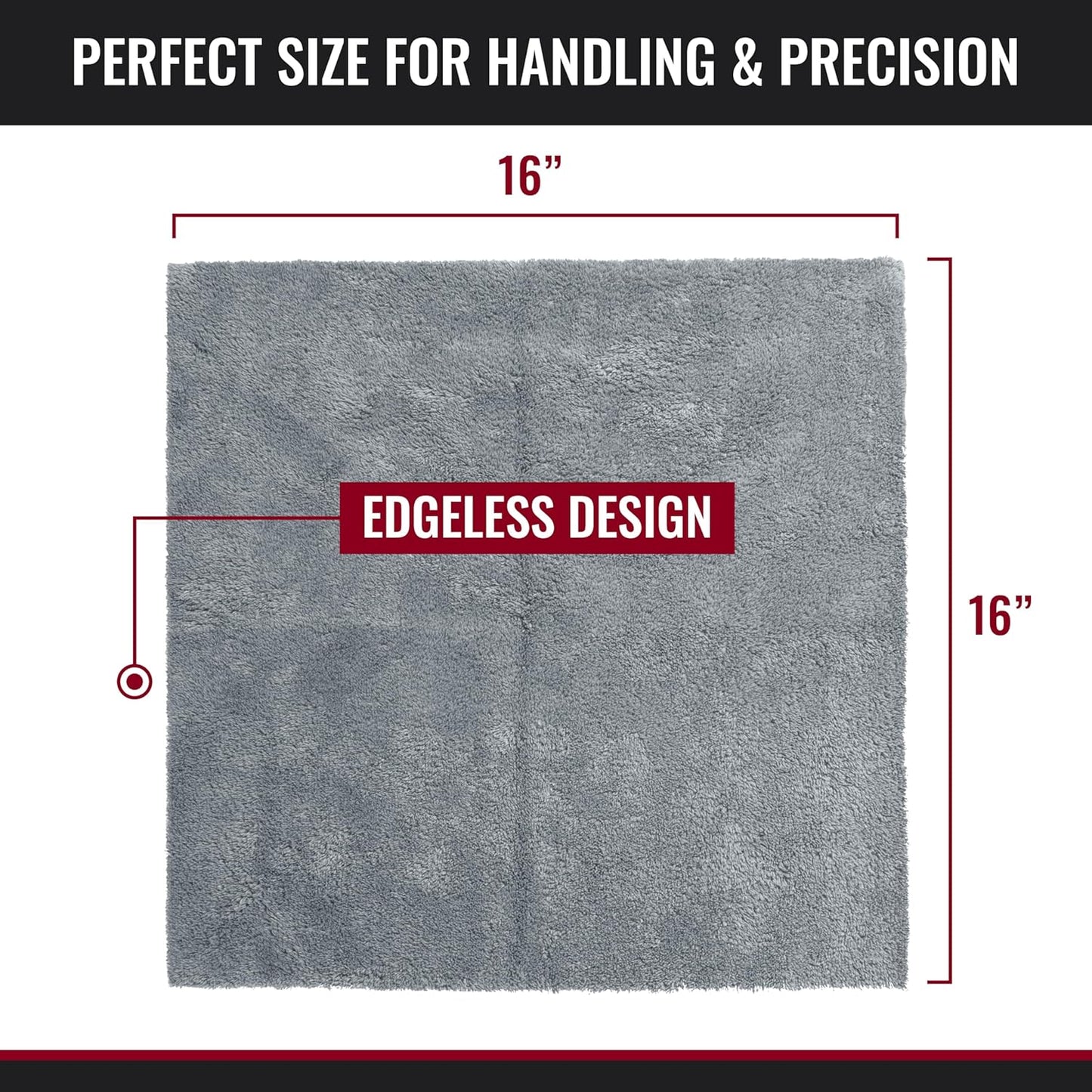 Microfiber Cleaning Cloth - The Gray Beast Towels, Streak-Free Cleaning Rags for Car Wash and Housekeeping, Ultra-Absorbent with Cut Edges to Avoid Scratches (Pack of 10, 16"x16")