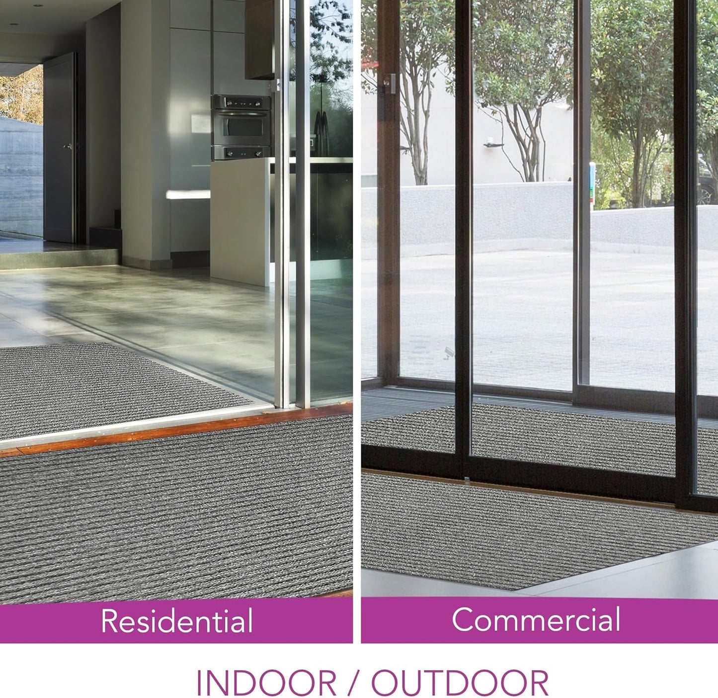 iCustomRug Spartan Weather Warrior Duty Indoor/Outdoor Utility Ribbed in 3ft,4ft,6ft Widths 70 Custom Sizes with Natural Non-Slip Rubber Backing 4'X52' in Grey