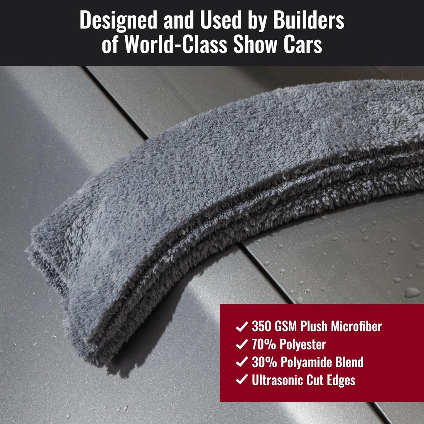 Microfiber Cleaning Cloth - The Gray Beast Towels, Streak-Free Cleaning Rags for Car Wash and Housekeeping, Ultra-Absorbent with Cut Edges to Avoid Scratches (Pack of 10, 16"x16")