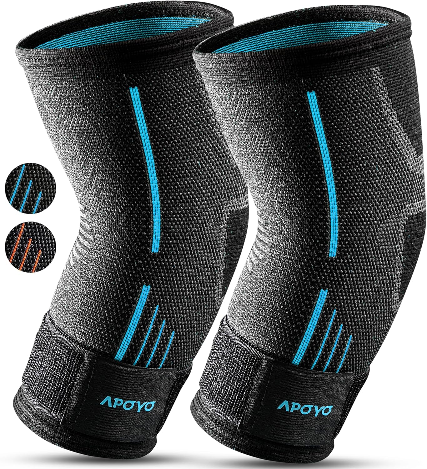 APOYO Elbow Brace for Tendonitis and Tennis Elbow, (Pair) Compression Sleeve for Arthritis, Workouts, Reduce Joint Pain During Fitness Activity (XX-Large)