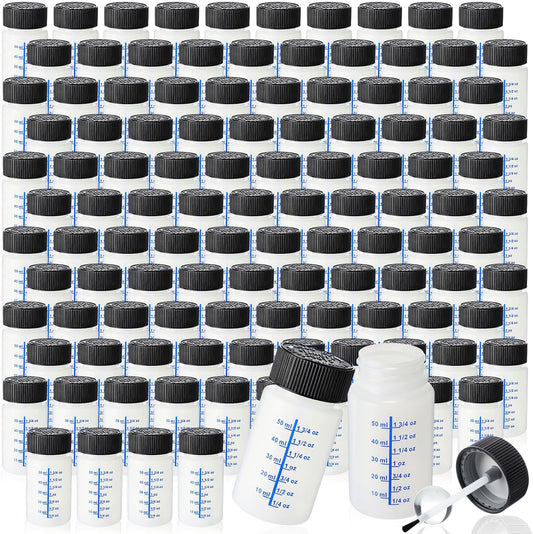 Mumufy 30 Pcs Touch up Paint Bottles with Brush and Lid Empty Touch up Bottle with Mixing Balls 2 oz Fluid Capacity Leftover Paint Container for Car Scratches Repair (Black,Blue)