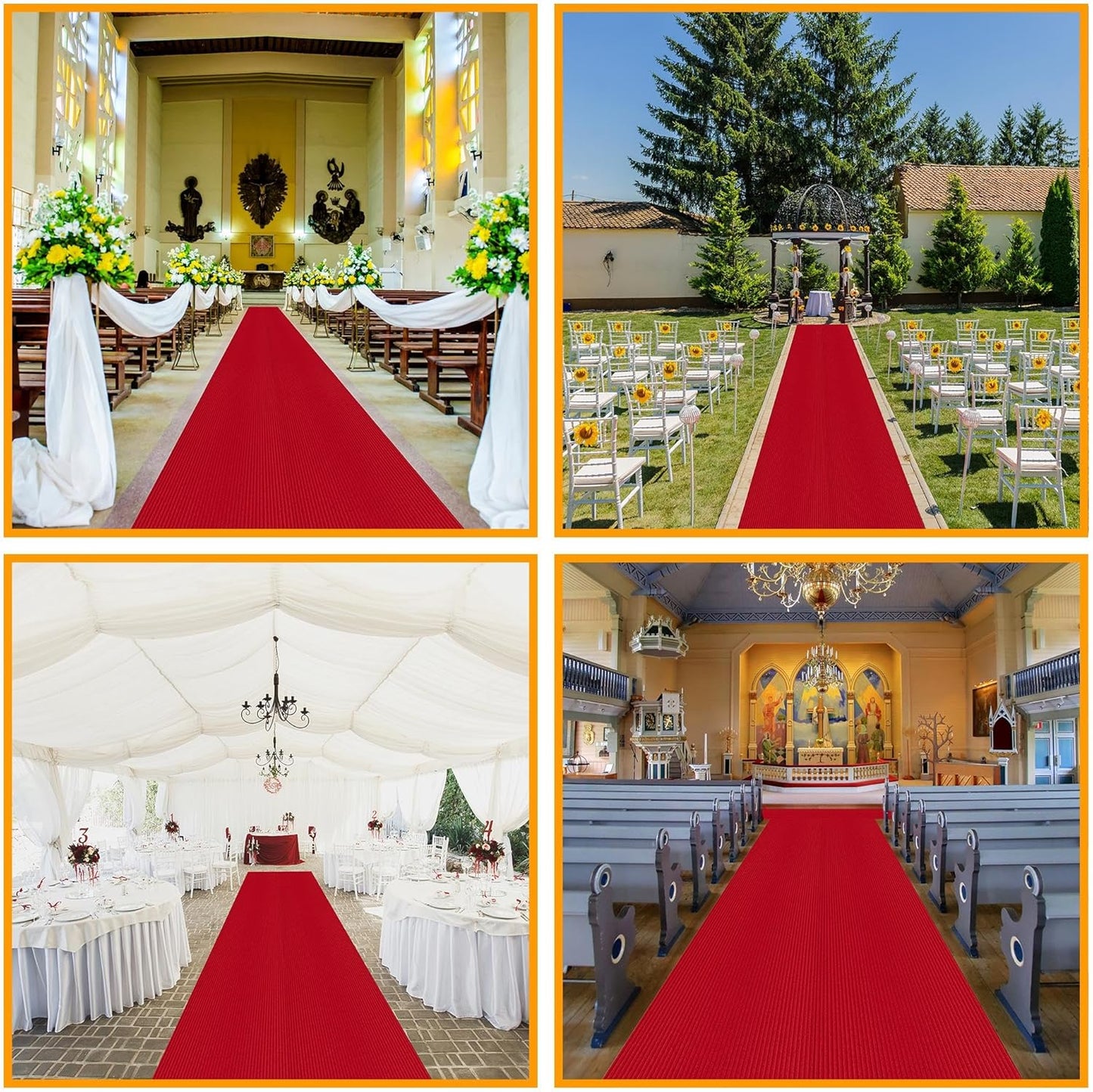 Ottomanson 2' x 25' Hallway Runner with Scraper Pile - Extra Durable Non-Slip Rug Mat for Indoor & Outdoor Use - Ideal for Kitchen, Entryway, Patio & Garage - High-Traffic Carpet, Red