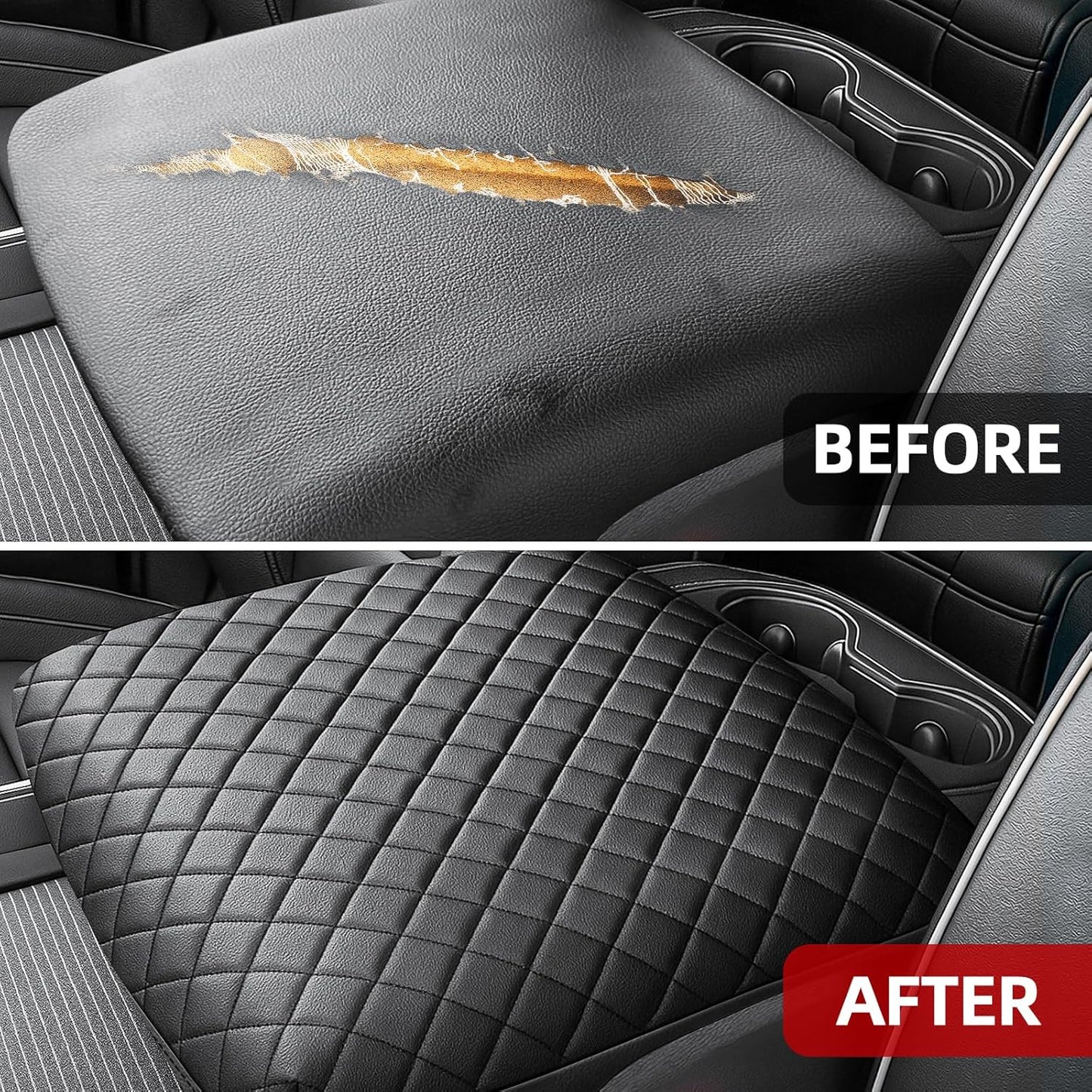 Center Console Cover Compatible with 2009-2025 Ram, Leather Arm Rest Armrest Cover for Car, Middle Console Cover, Full Protection Armrest Cover Lid Pad Cushion